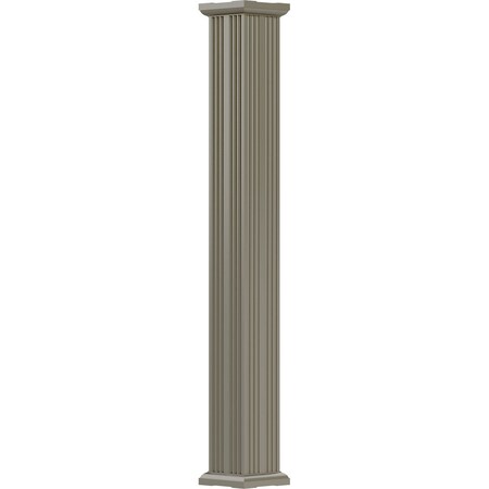 Ekena Millwork 10" x 10' Endura-Aluminum Column, Square Shaft (For Post Wrap Installation), Non-Tapered, FLuted EA1010INFSDTUTU